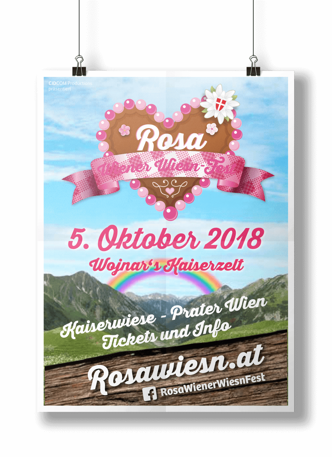 Rosa Wiener Wiesn Poster Mockup