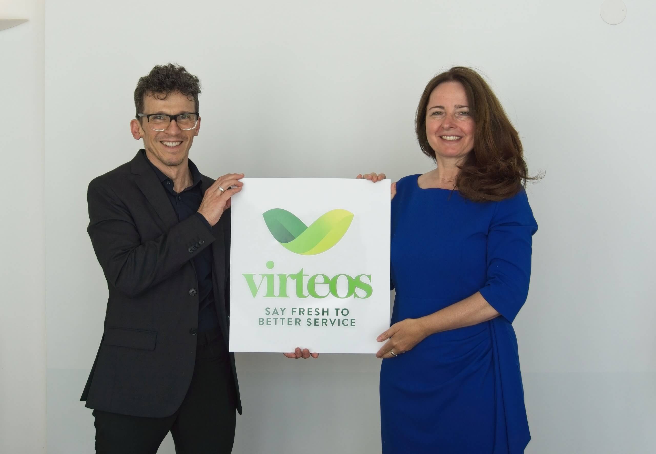 Stephanos Berger und Herta Vanas präsentieren die neue Marke virteos